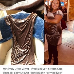 Velvet maternity bodycon dress